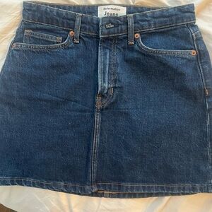 Reformation Dark Blue Denim Mini Skirt